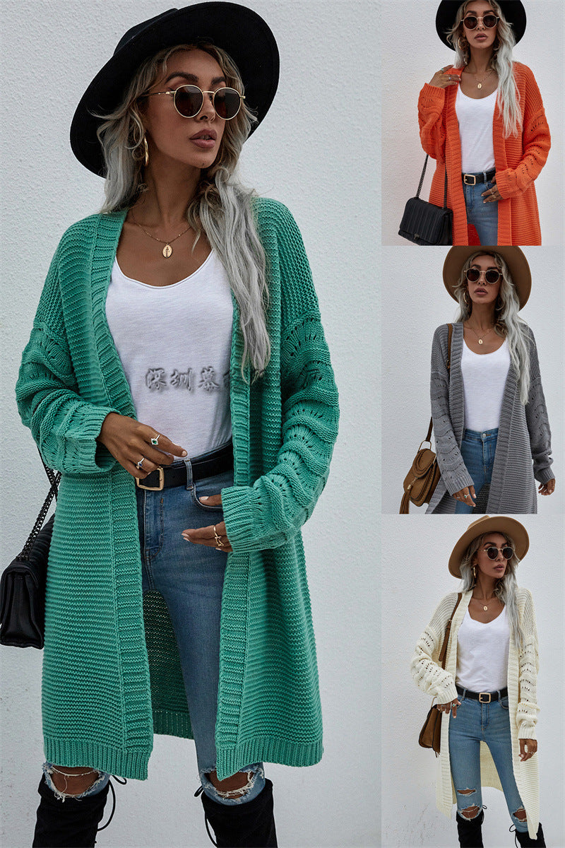Cardigan long femme uni – Élégance et style tricoté ORIS WEAR