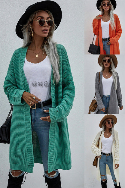 Cardigan long femme uni – Élégance et style tricoté ORIS WEAR
