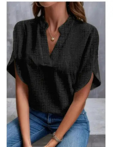 Blouse Fluide en Chiffon à Col V ORIS WEAR