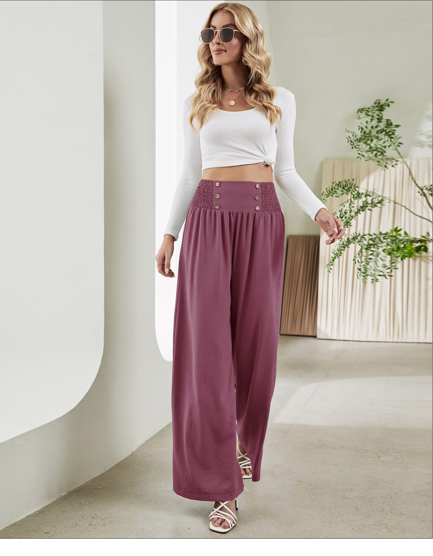Pantalon droit à jambes larges et élastique ORIS WEAR
