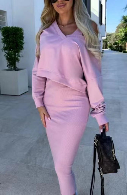 Two-piece set with sweater & midi dress ORIS WEAR