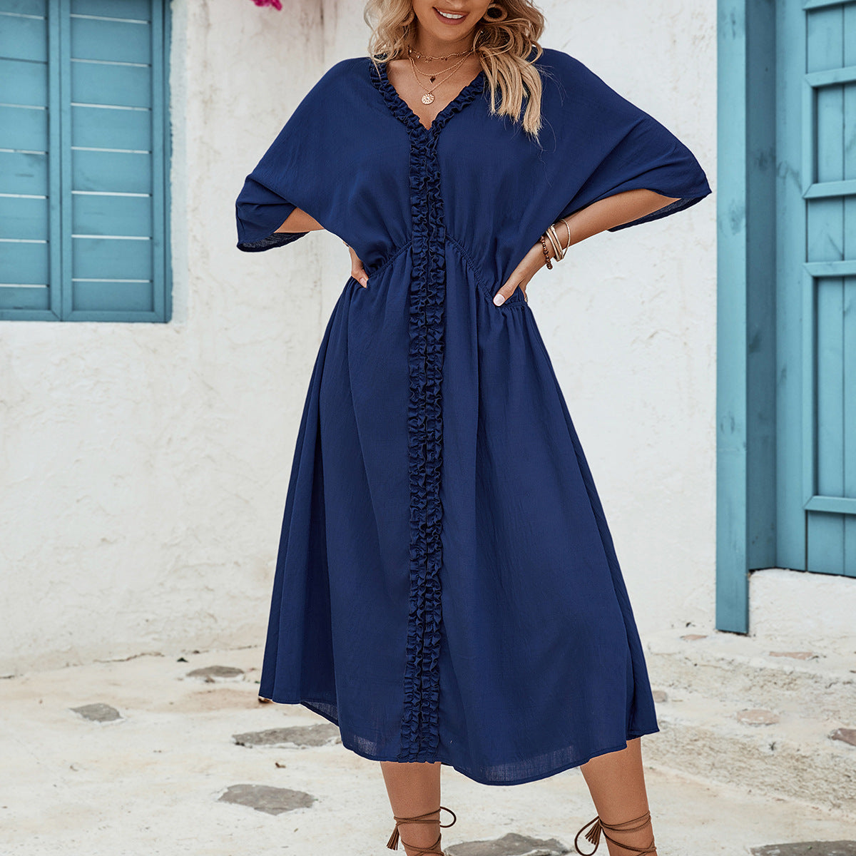 Robe longue de couleur unie ORIS WEAR
