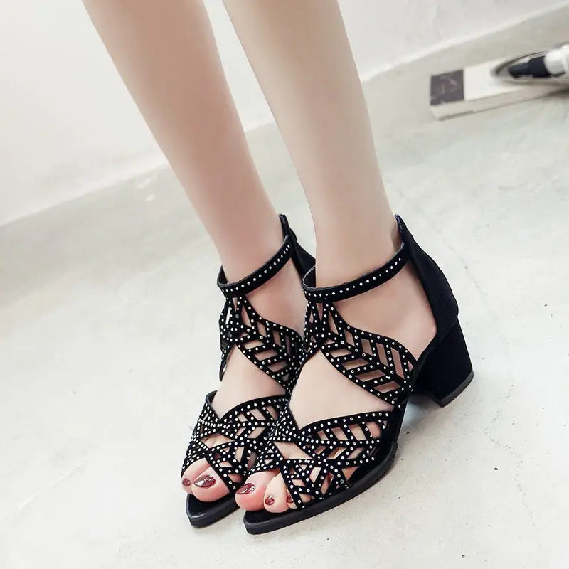 Sandales avec Fermeture Zippée à Talon Épais ORIS WEAR