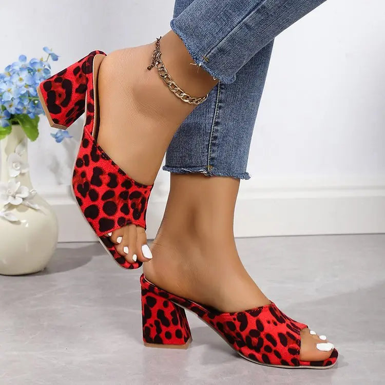 Mules à Talon Carré Léopard ORIS WEAR