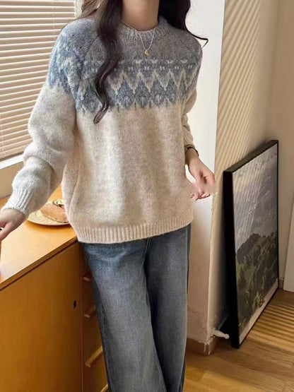 Retro Jacquard Knit Sweater ORIS WEAR