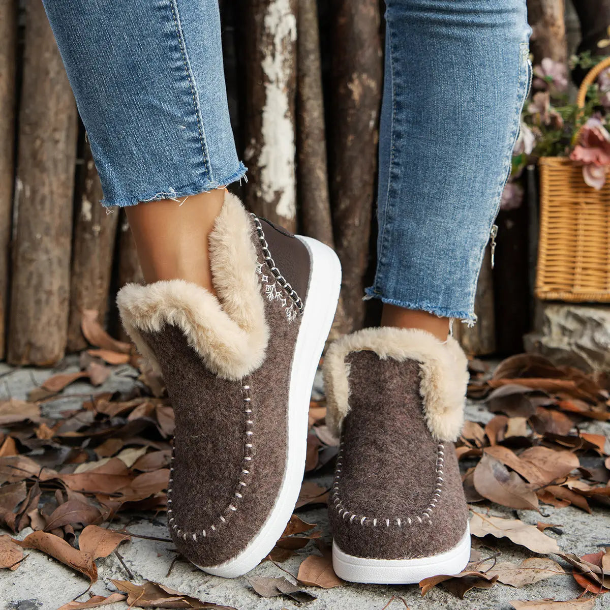 Chaussures en Coton Doublées Polaire pour Taille Plus ORIS WEAR