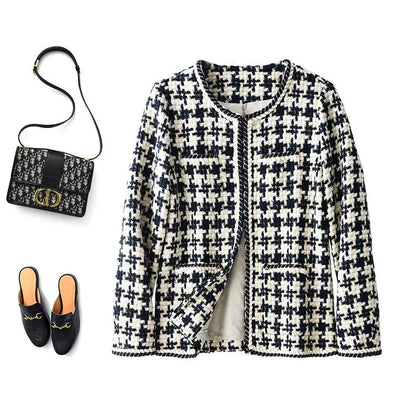 Veste Élégance – Blazer court à motif pied-de-poule ORIS WEAR