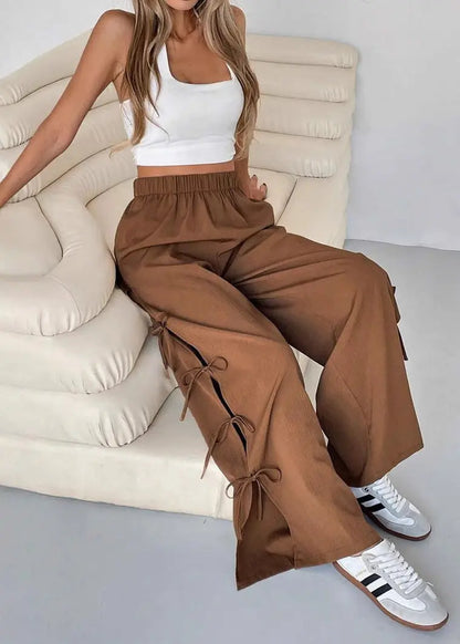 Pantalon femme large taille haute contrasté ORIS WEAR