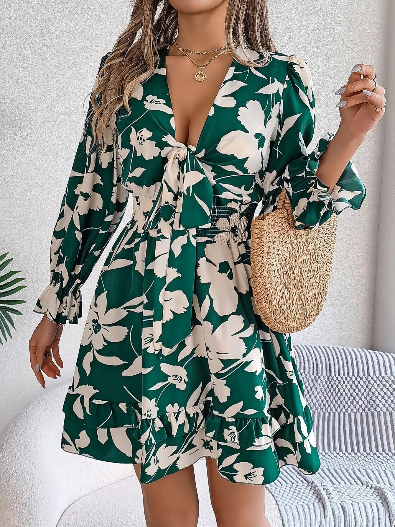 Robe femme en dentelle vert — ORIS WEAR