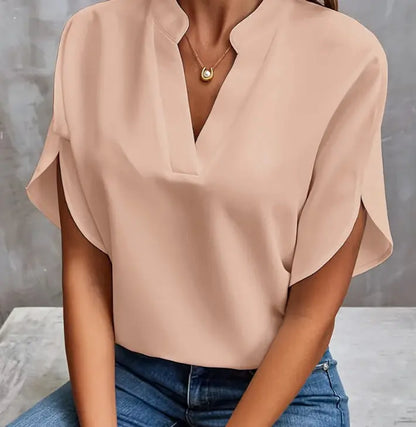 Blouse Fluide en Chiffon à Col V ORIS WEAR