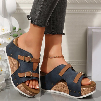 Sandales Compensées Grande Taille à Bout Ouvert ORIS WEAR
