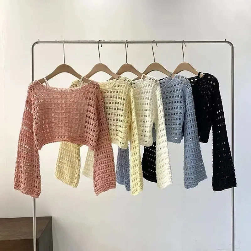 Pull court en maille ajourée tendance ORIS WEAR