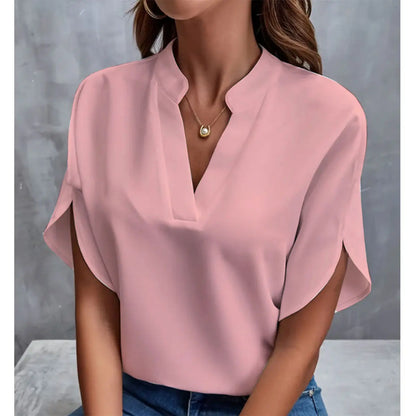 Blouse Fluide en Chiffon à Col V ORIS WEAR