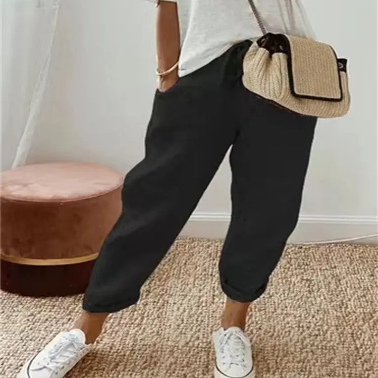 Pantalon Décontracté en Coton et Lin pour Femme ORIS WEAR