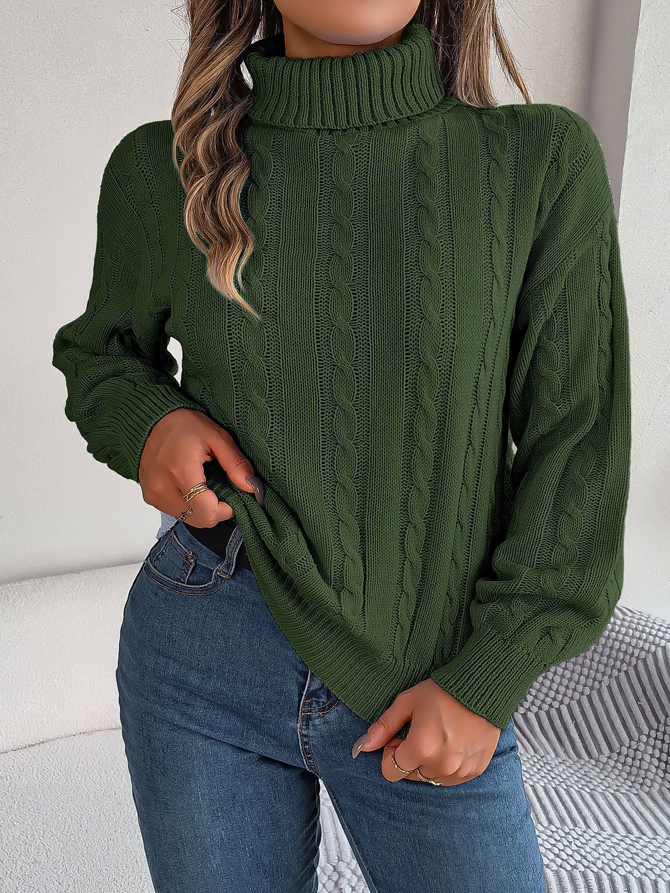 Pull col roulé uni à manches longues – Élégance et confort ORIS WEAR