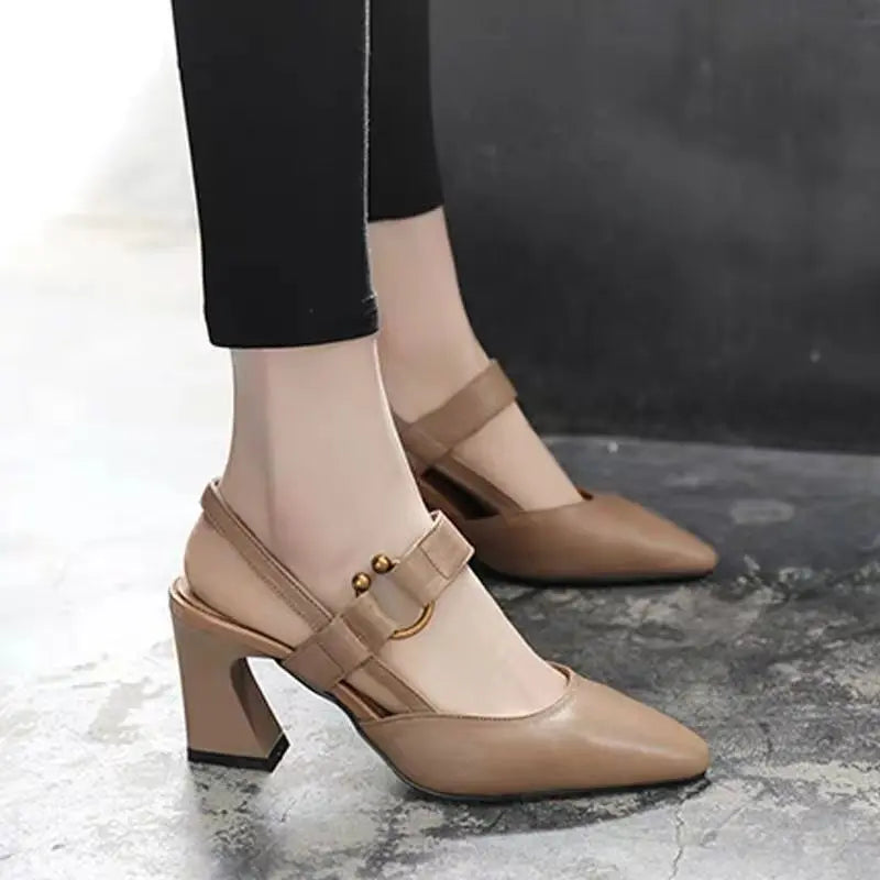 Sandales Élégantes à Talons Épais Bout Pointu ORIS WEAR