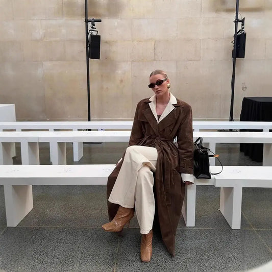Veste femme fluide camel — ORIS WEAR