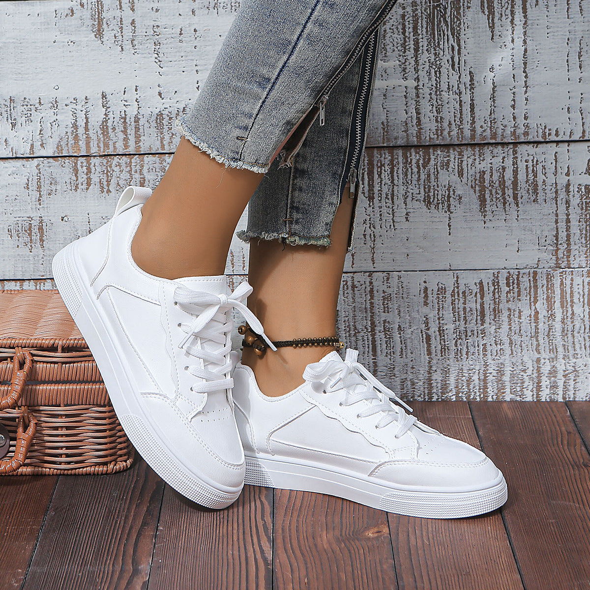 Baskets Blanches Casual Femme ORIS WEAR