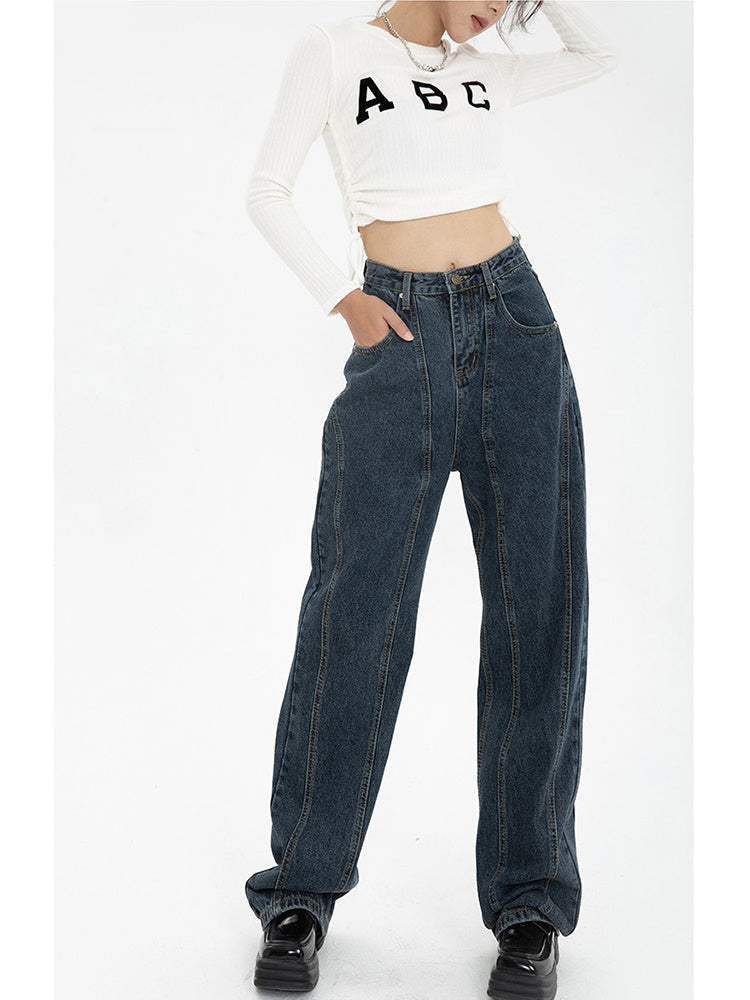 Jean bleu foncé drapé ample ORIS WEAR