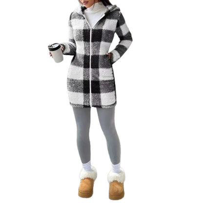 Cozy Plaid Hooded Coat ORIS WEAR