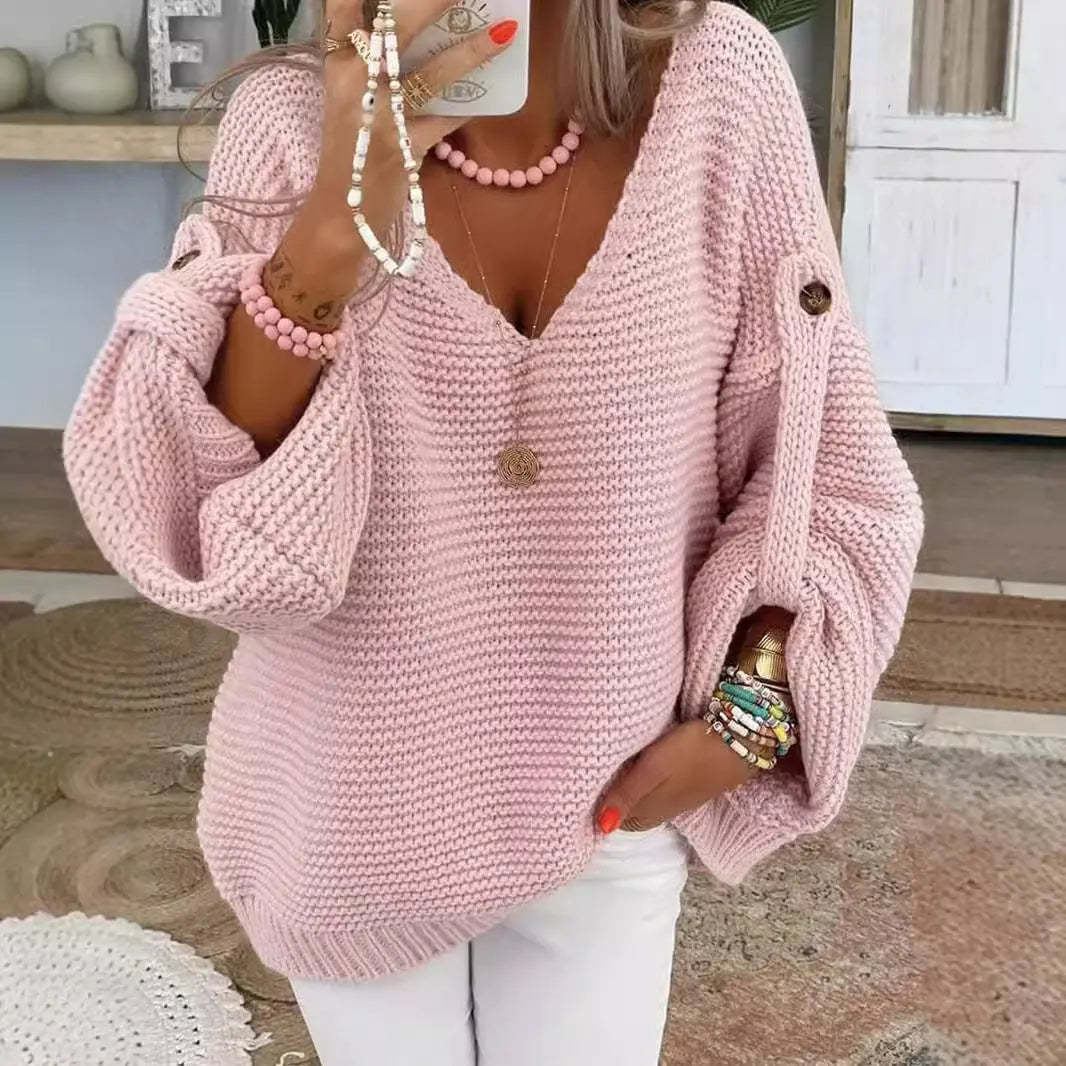 Pull oversize col V en maille douce ORIS WEAR