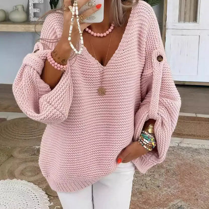 Pull oversize col V en maille douce ORIS WEAR