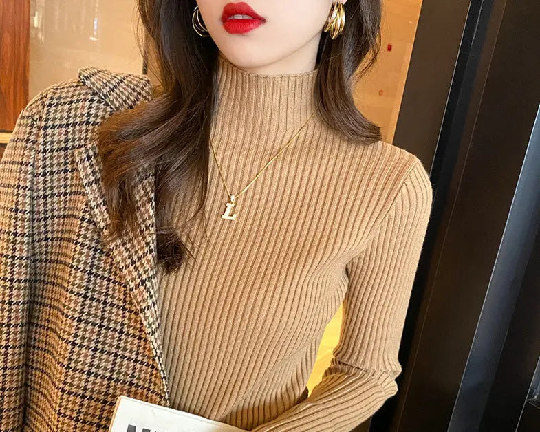 Pull côtelé à col montant – Coupe ajustée et allure chic ORIS WEAR