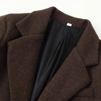 Manteau veste en laine unie décontractée pour femme ORIS WEAR