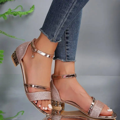 Sandales élégantes à petit talon scintillant ORIS WEAR