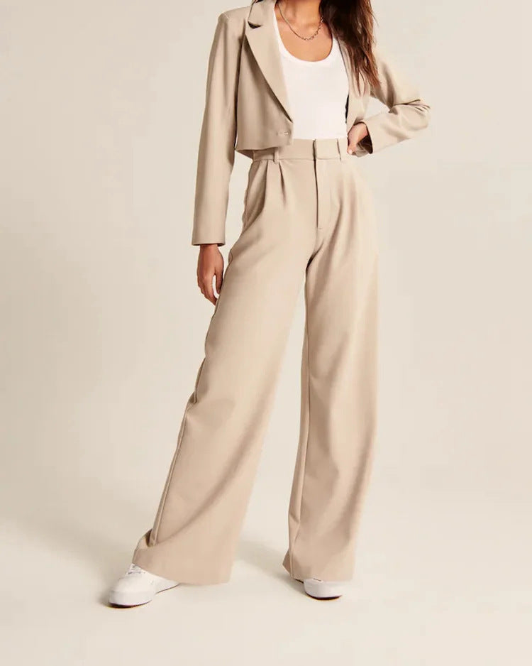Pantalon droit taille haute  décontracté à jambes larges ORIS WEAR
