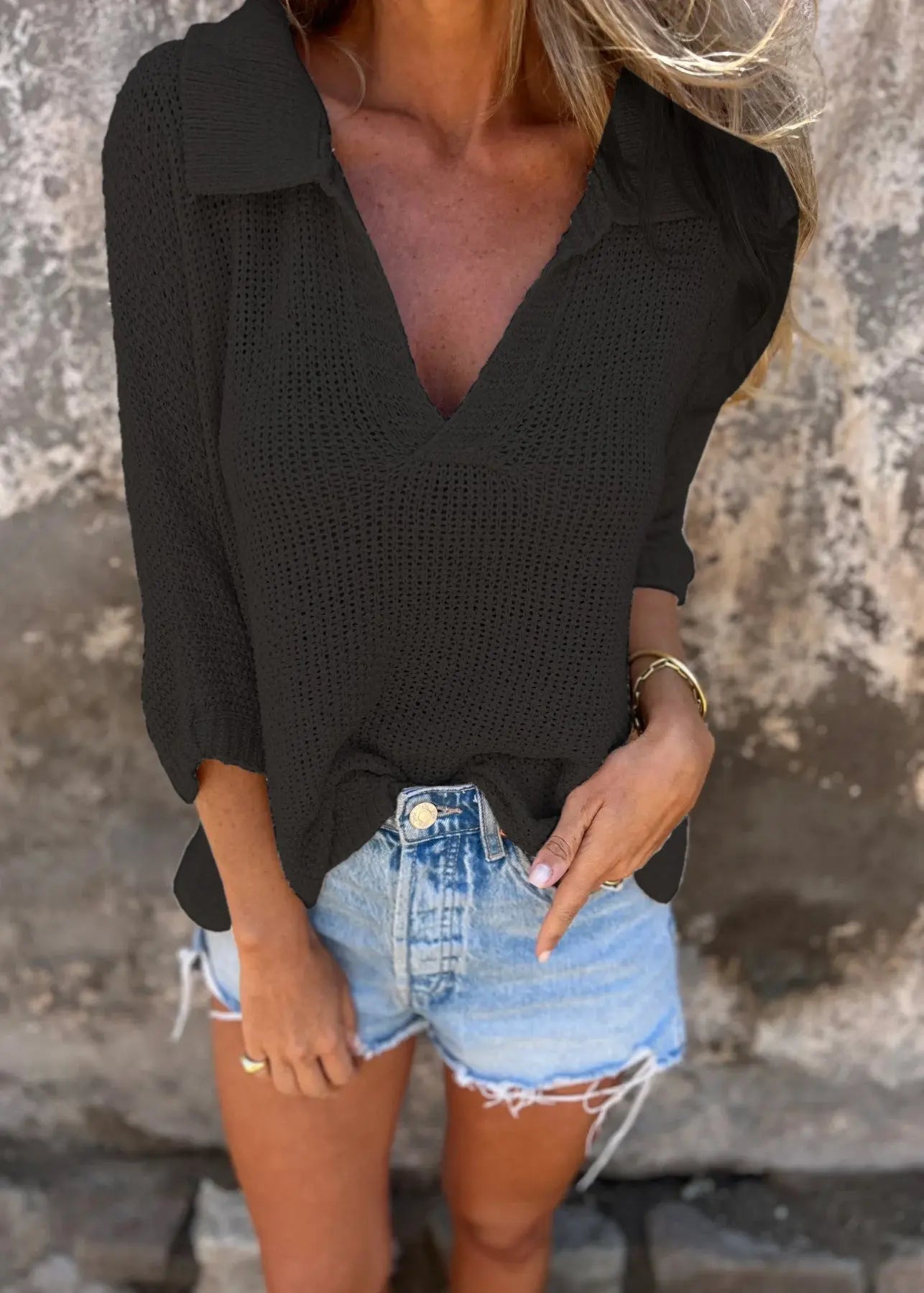 Pull Femme Col Châle Coton Stretch ORIS WEAR