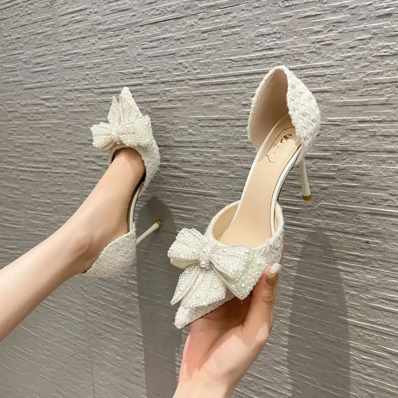 Escarpins de mariage – Nœud perlé et talon fin ORIS WEAR