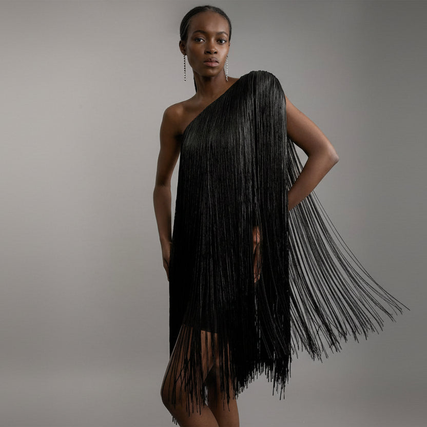 Robe de soirée à franges élégante et fluide ORIS WEAR