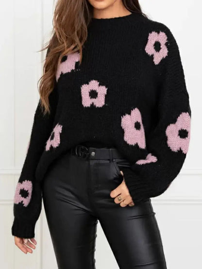Pull Col Roulé Floral Oversize ORIS WEAR