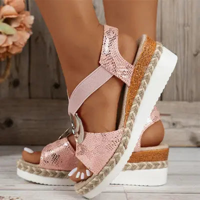 Sandales Compensées Élégantes à Motif Serpent ORIS WEAR