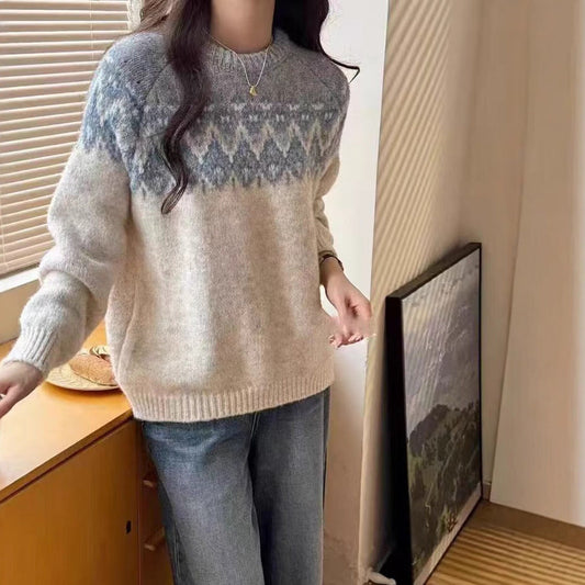 Retro Jacquard Knit Sweater ORIS WEAR