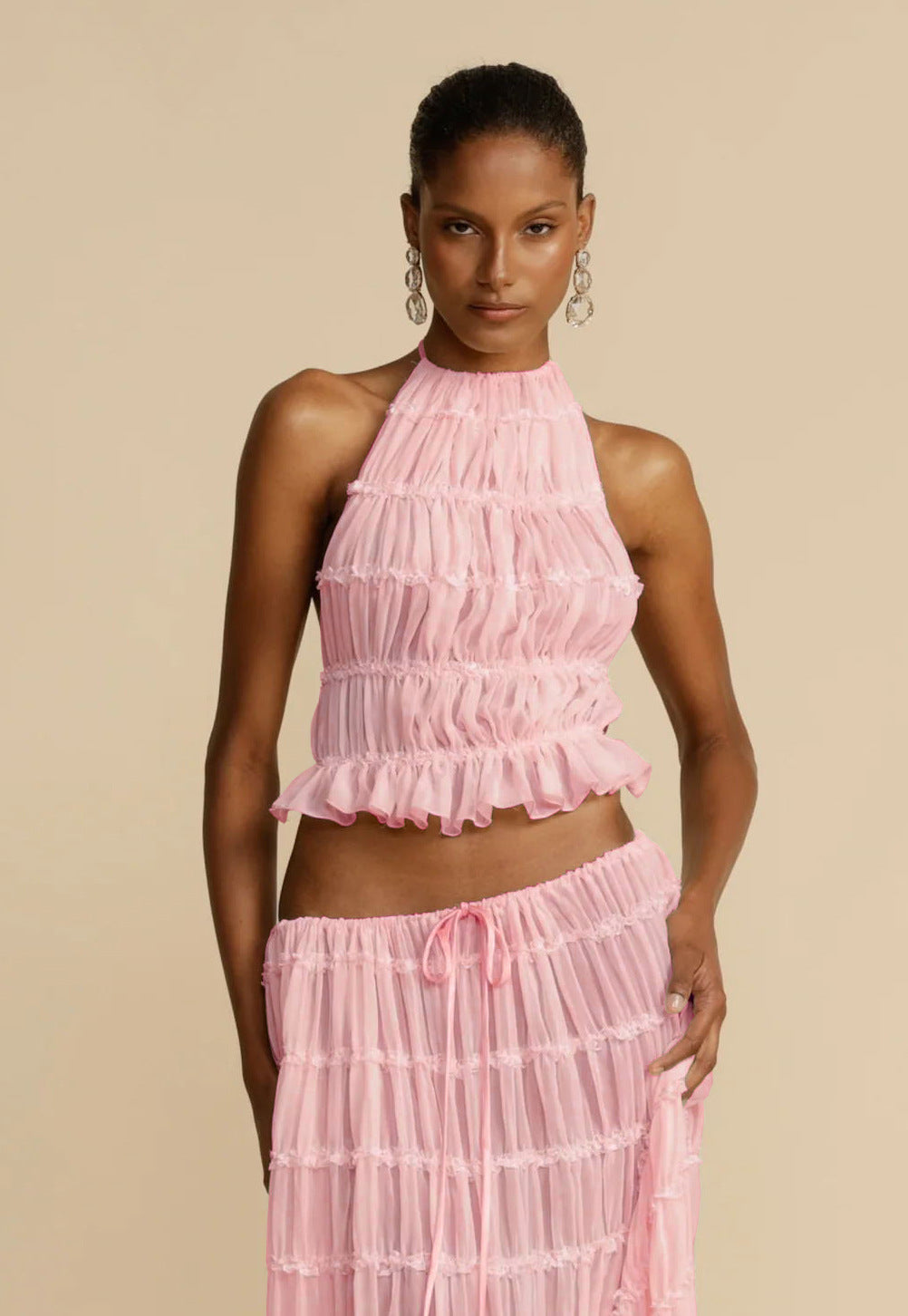 Ensemble 2 pièce robe sexy sans manches, dos nu ORIS WEAR