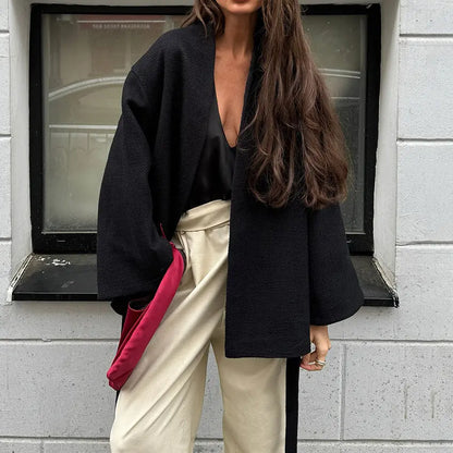 Veste Femme Col V à Lacets Style Chanel – Manches Longues ORIS WEAR