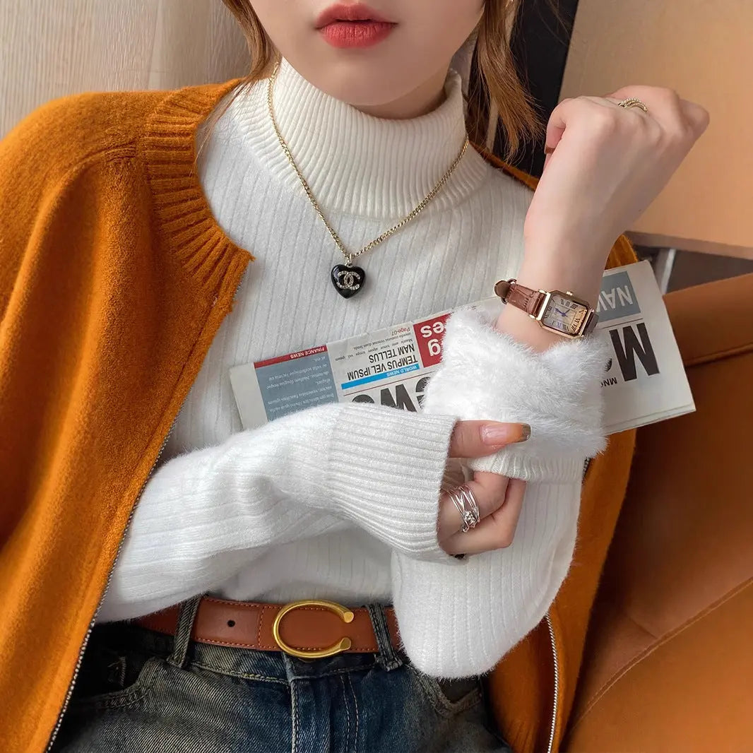 Pull court côtelé – Col montant et bande duveteuse tendance ORIS WEAR
