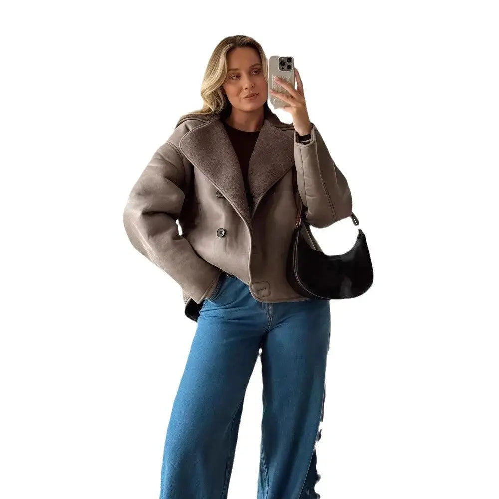 Veste Femme Vintage en Laine – Col Revers & Manches Longues ORIS WEAR