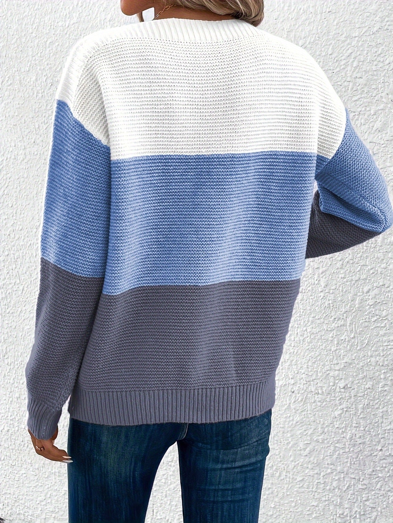 Pull Tricoté à Col Rond avec Détails en Tricot pour Femme ORIS WEAR