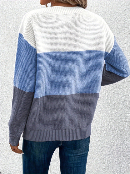 Pull Tricoté à Col Rond avec Détails en Tricot pour Femme ORIS WEAR
