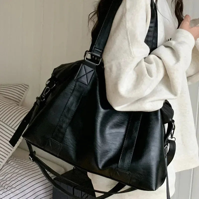 Grand sac à main bandoulière rétro de cours souple Louna