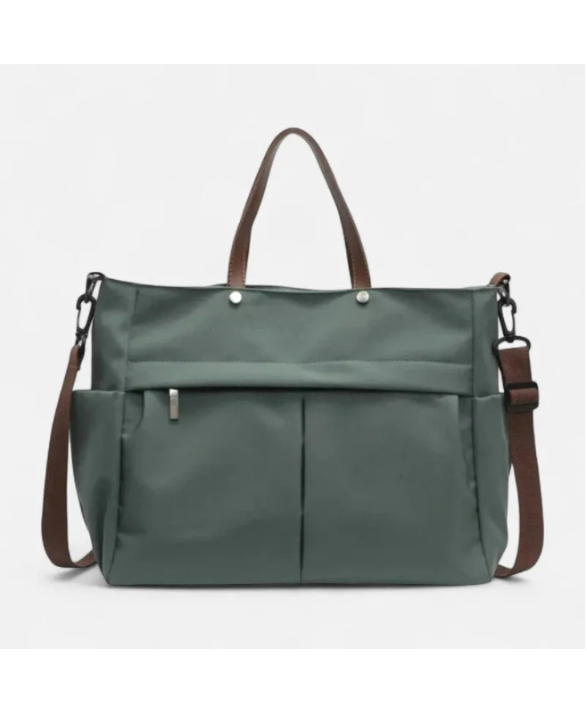 Grand sac à main cabas de cours multipoches à bandoulière en nylon Maëlys