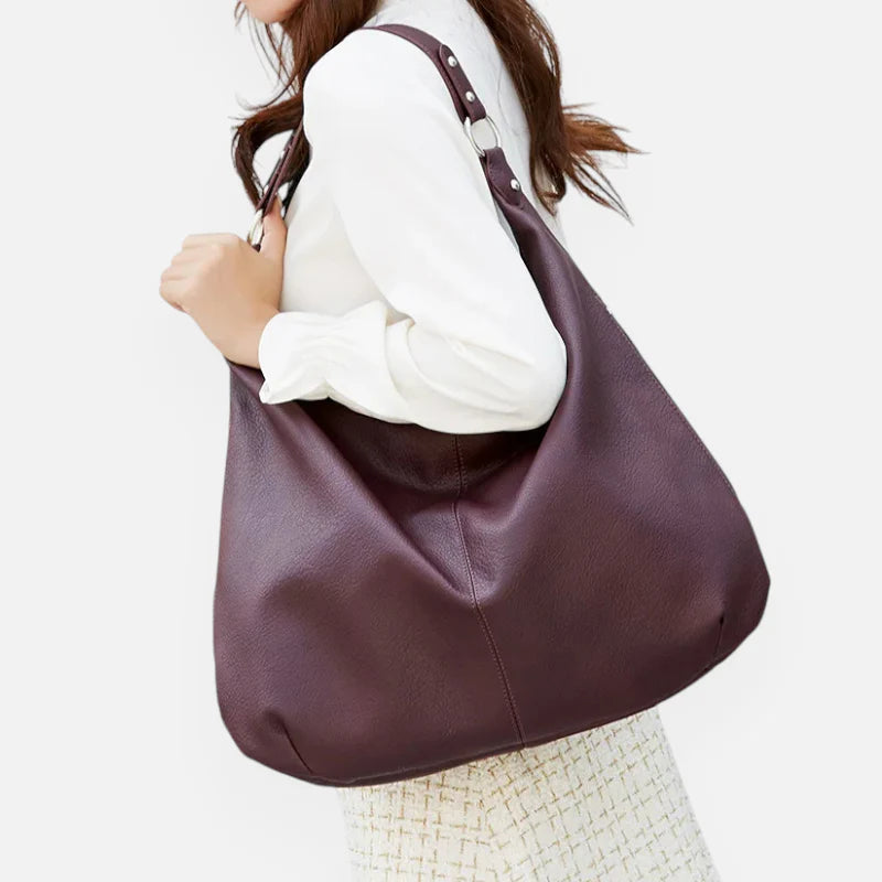 Grand sac à main hobo de cours souple Mila