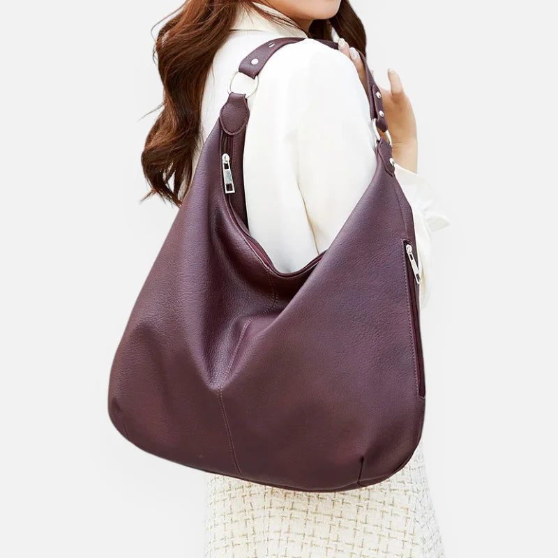 Grand sac à main hobo de cours souple Mila