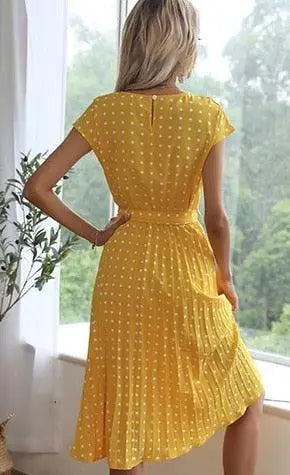 Robe midi à pois élégante ceinturée ORIS WEAR