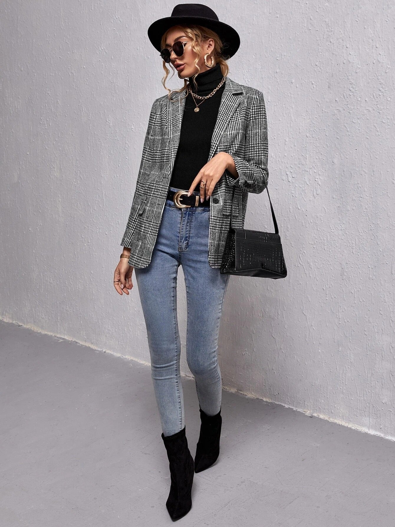 Blazer Femme Chic à Carreaux ORIS WEAR