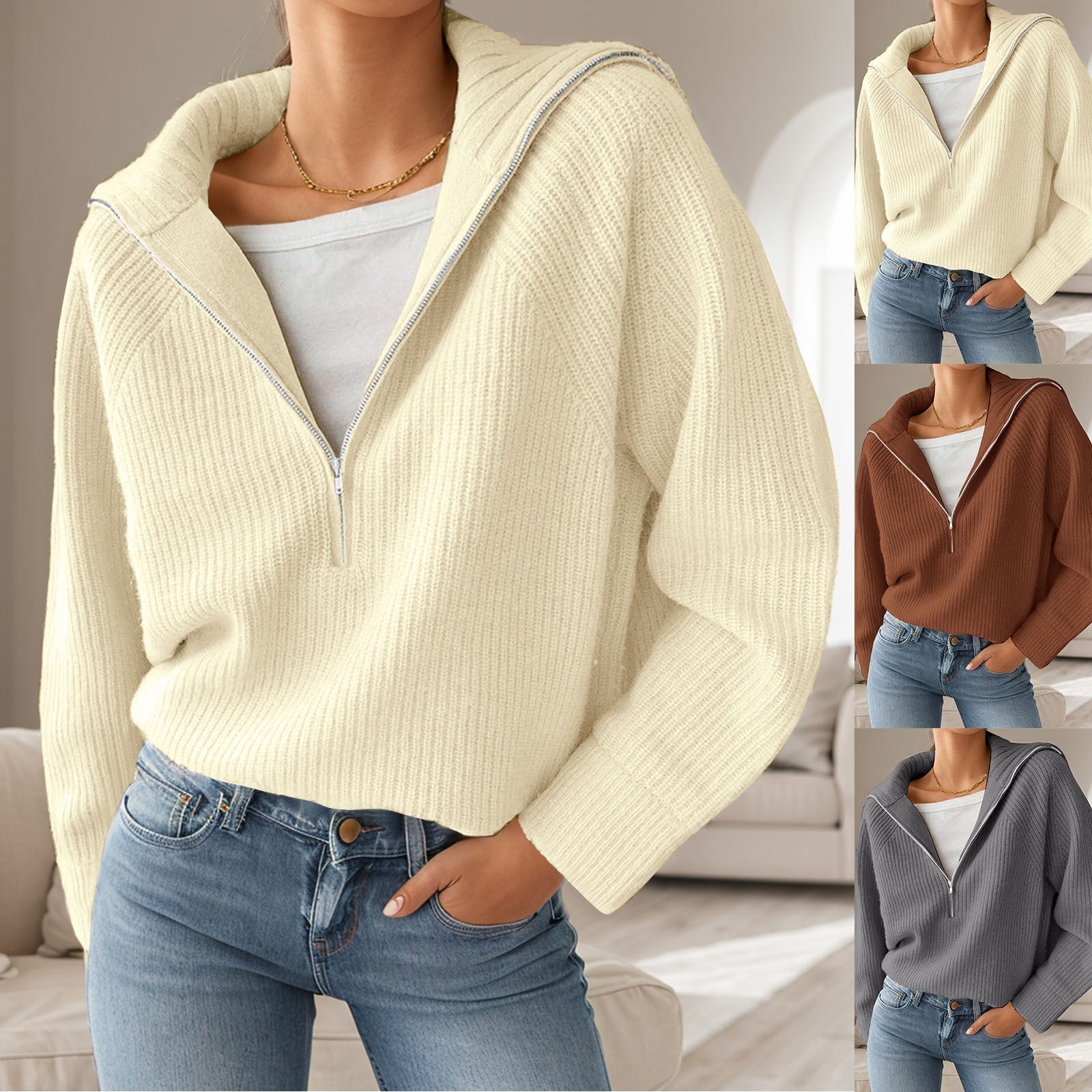 Pull femme bohème chameau rouge — ORIS WEAR