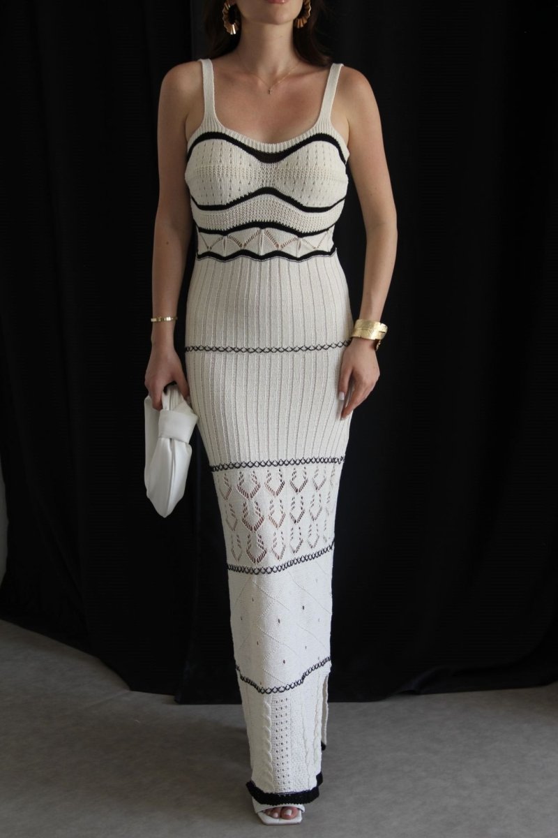 Robe Tricotée à Bretelles Contrastées ORIS WEAR